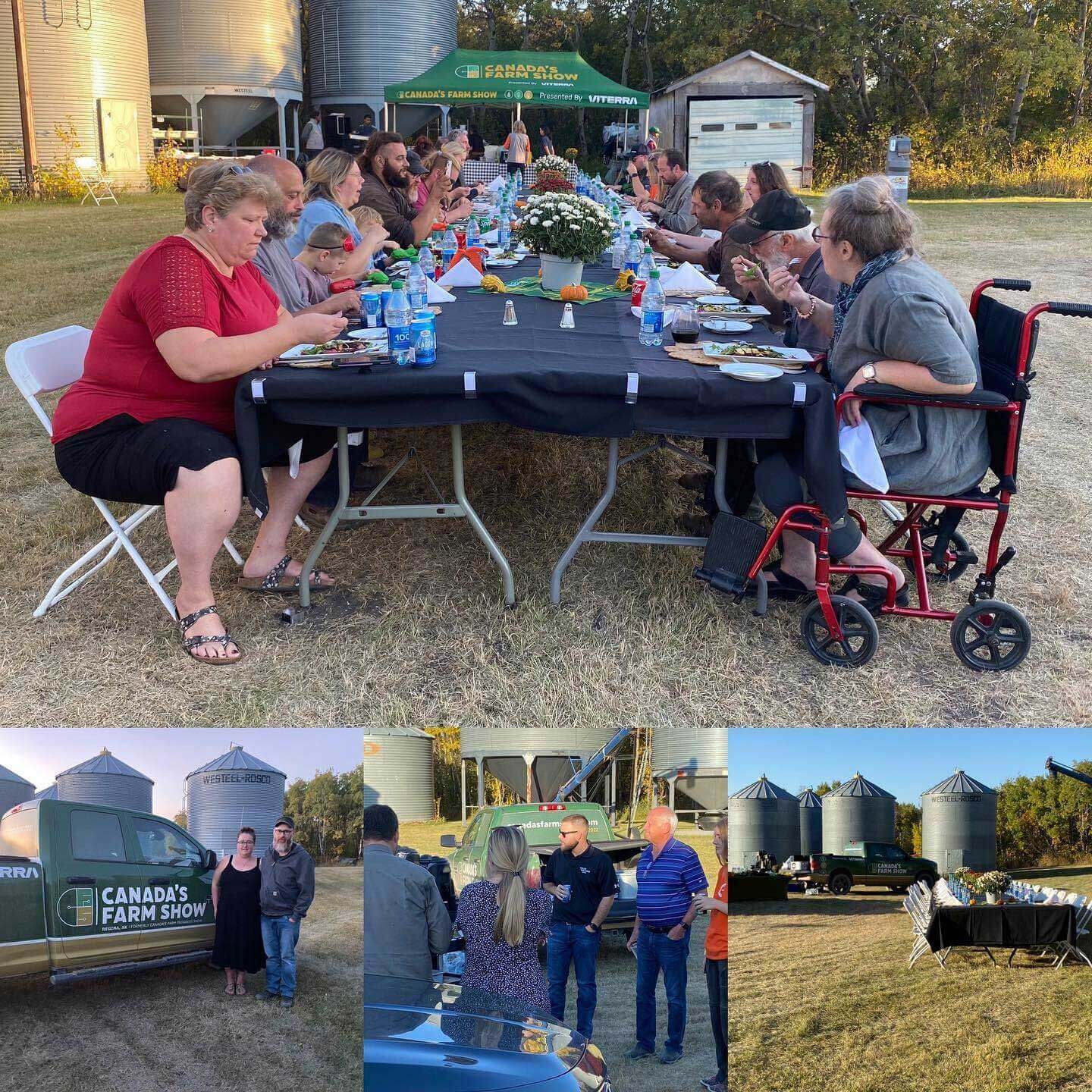 Farm Meals contest winners eating outdoors