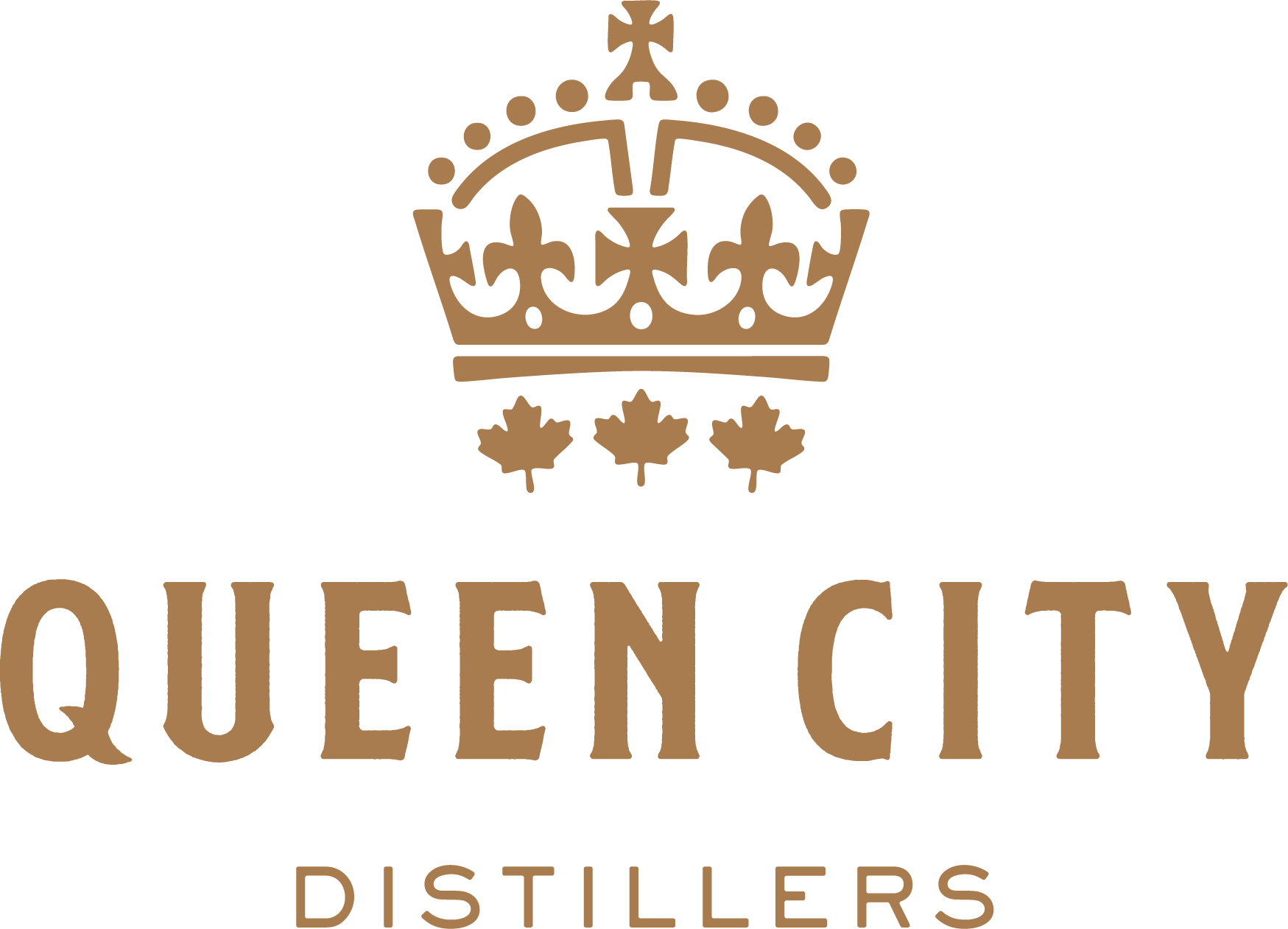 A Crown above the words Queen City Distillers