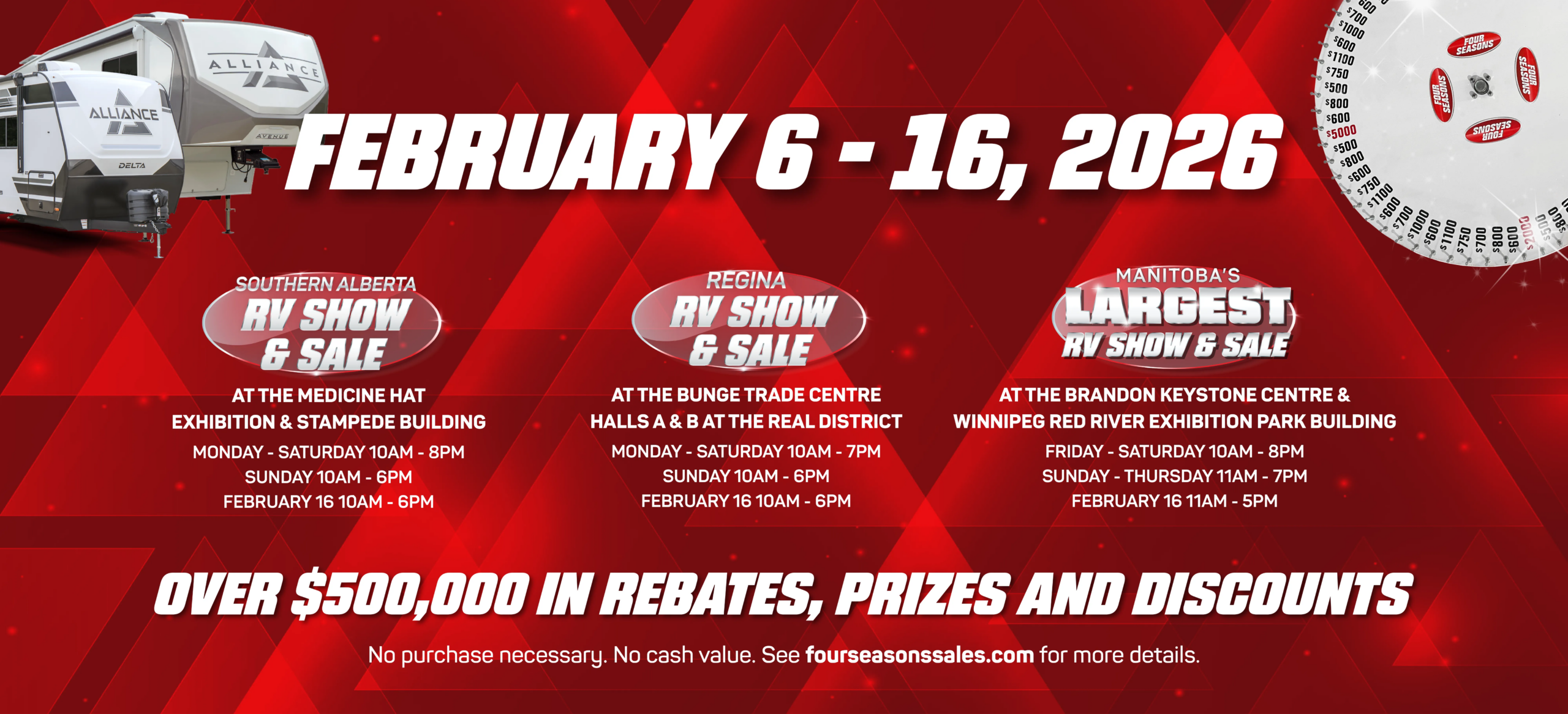 RV Show and Sale February 6-16, 2026 events.
