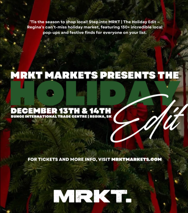 MRKT Markets Holiday Edit event poster with dates.