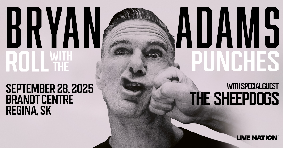 Bryan Adams concert poster, Regina SK, 2025.