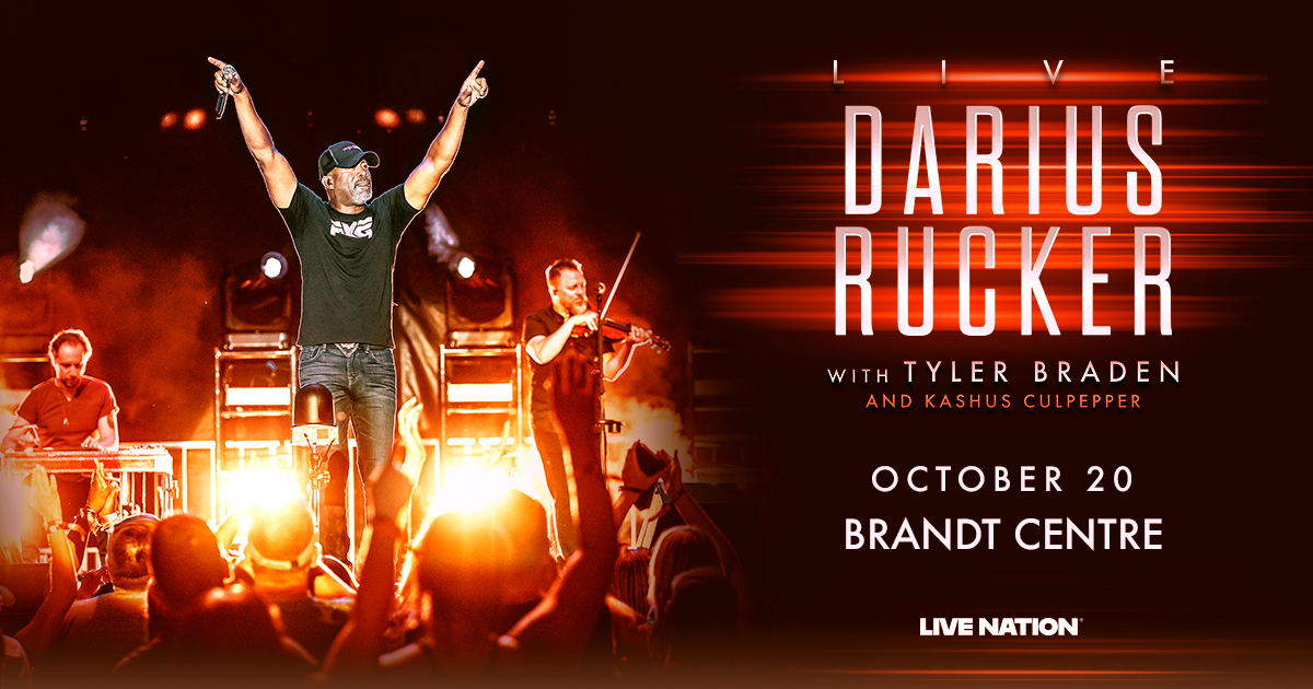 Darius Rucker live concert at Brandt Centre poster.
