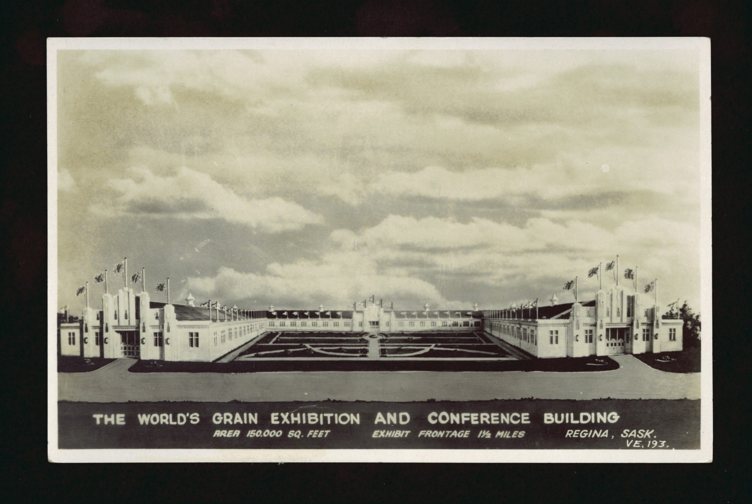 World&#039;s Grain Exhibition building, Regina, historical image.