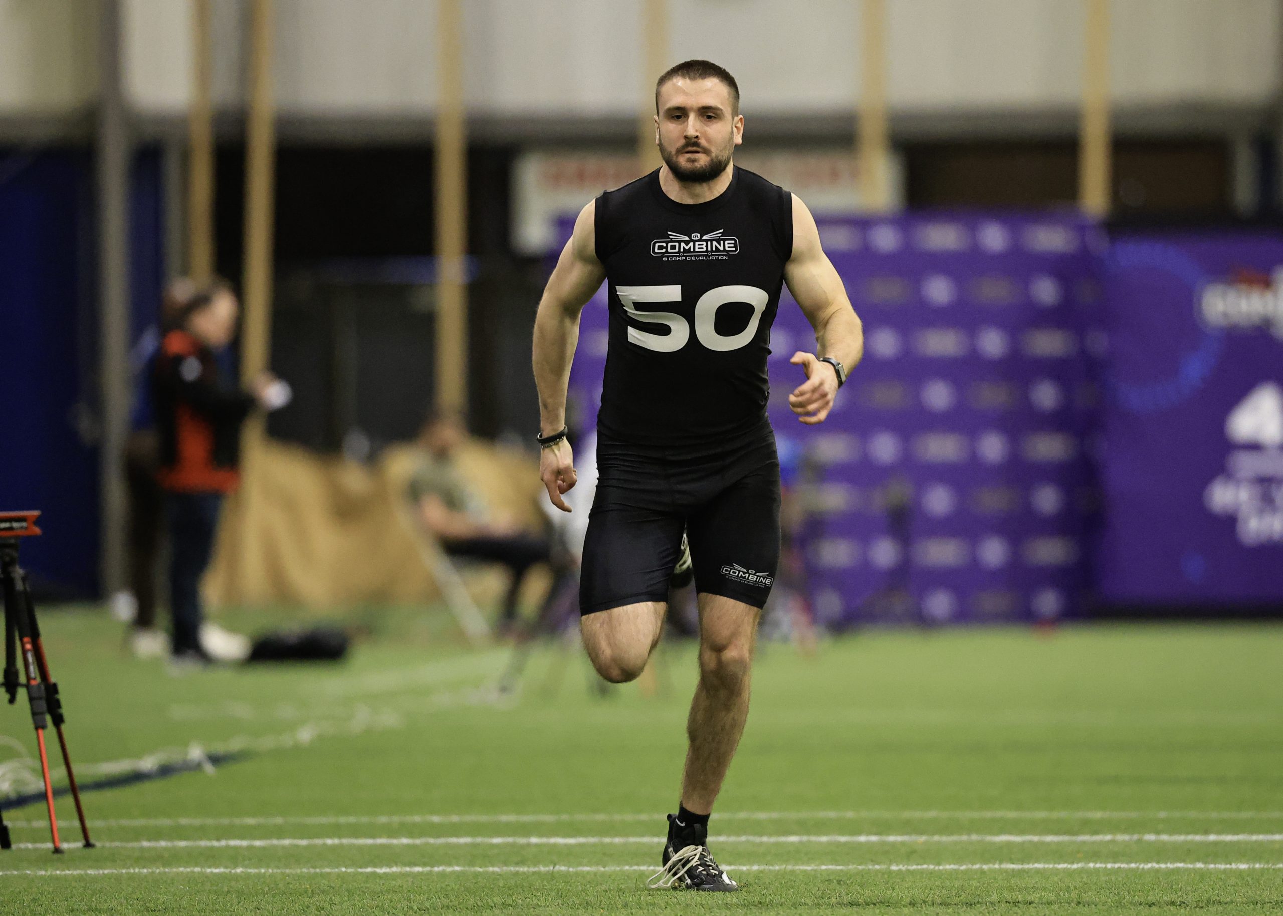 Athlete running in sports training event