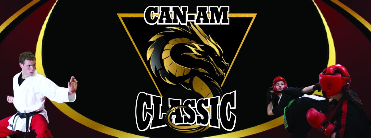 Can-Am Classic martial arts competition with dragon logo.