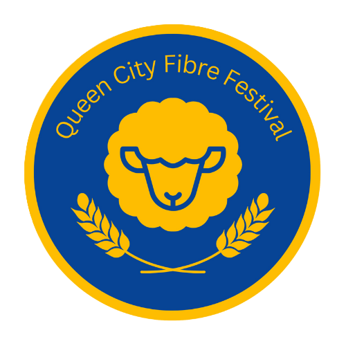 Queen City Fibre Festival logo with sheep design