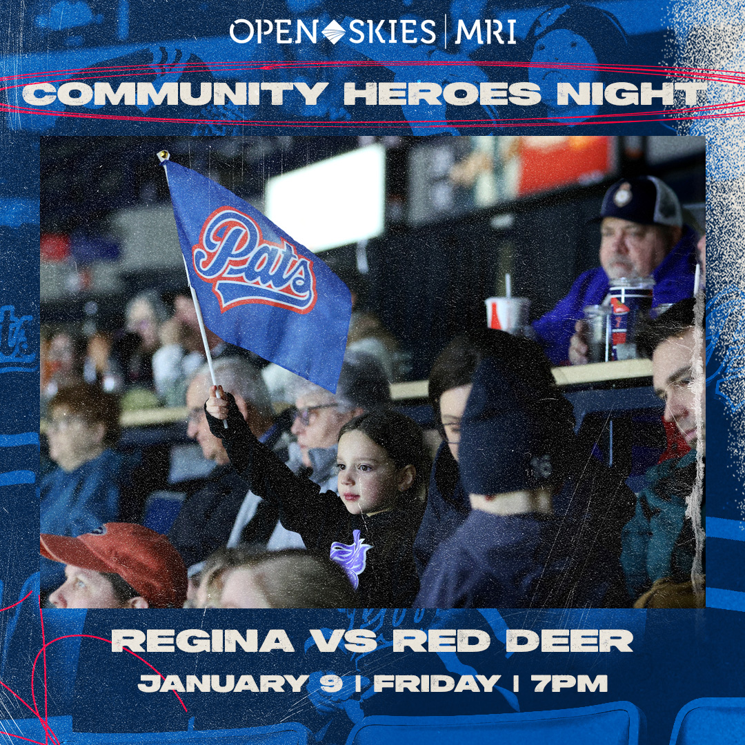 Community Heroes Night, Regina vs Red Deer hockey game.