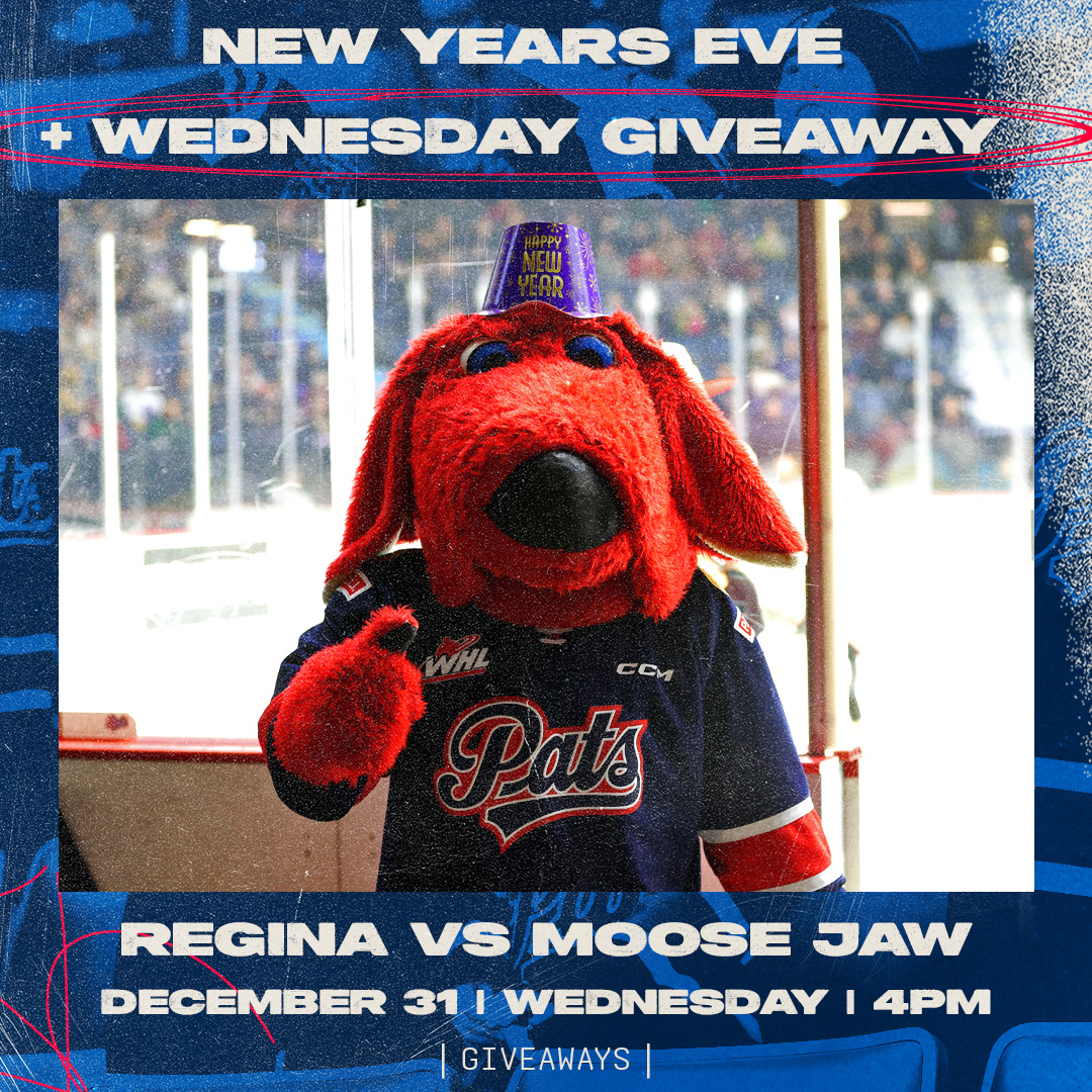 Mascot promotes Regina vs Moose Jaw hockey game Wednesday.