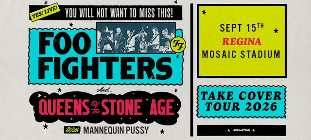 Foo Fighters, Regina concert, September 15, 2026.