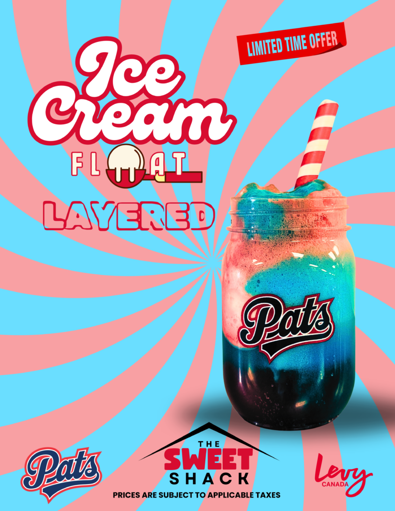 Layered ice cream float in a vibrant jar.