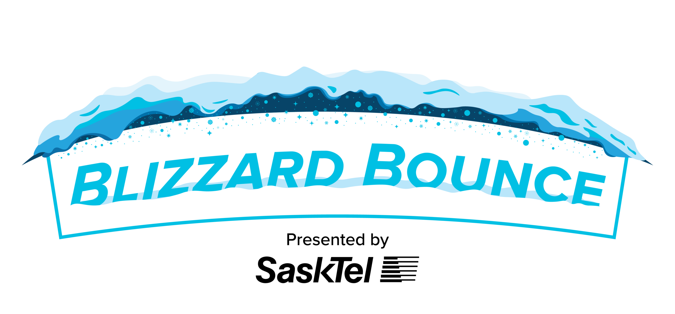 Blizzard Bounce logo with snow and ice design.